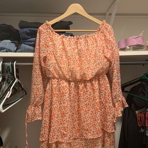 Floral coral dress